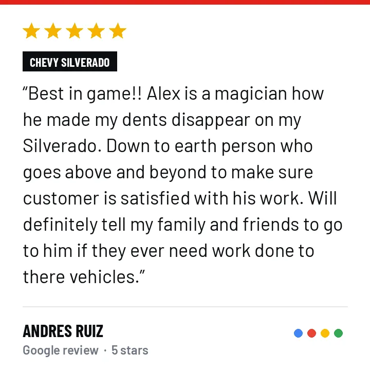 5-star Google review from Andres Ruiz