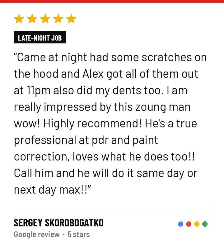 5-star Google review from Sergey Skorobogatko