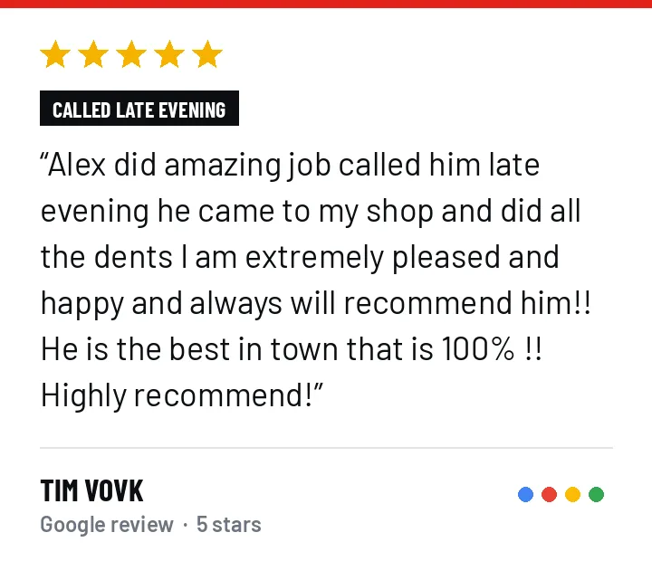 5-star Google review from Tim Vovk