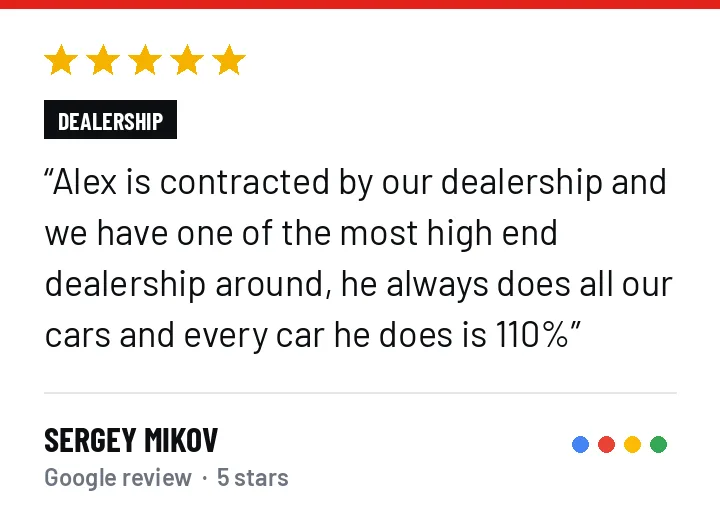 5-star Google review from Sergey Mikov