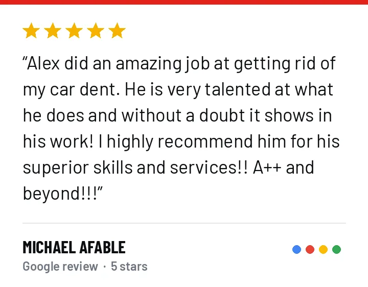 5-star Google review from Michael Afable